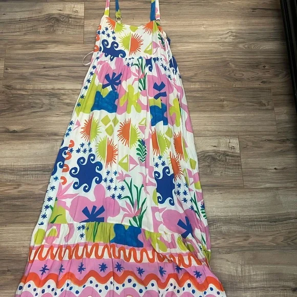 Colorful sundress from paper heart size small maxi - Picture 3 of 4